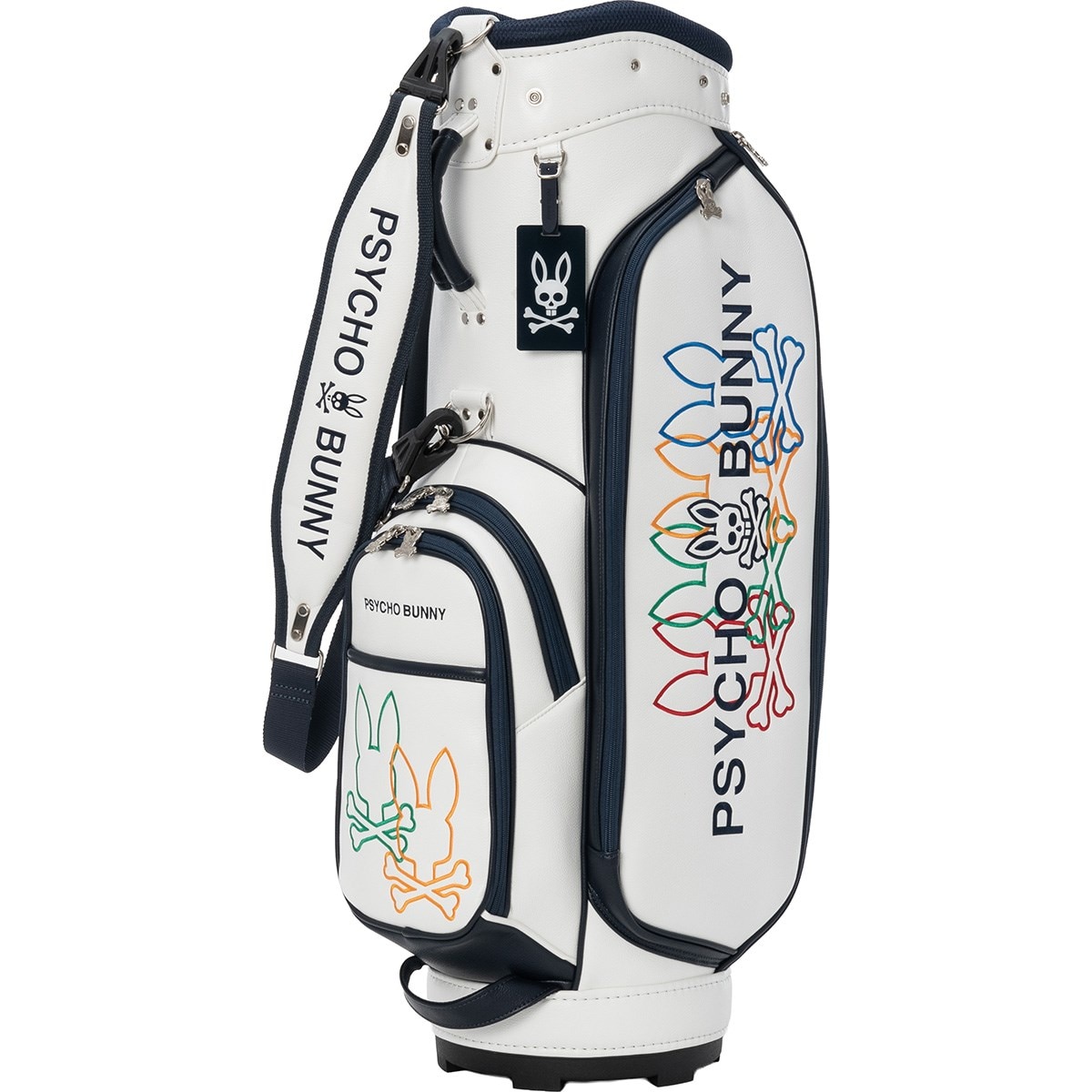 Psycho Bunny キャディバッグ 紺/白/黄色 Psycho Bunny キャディバッグ