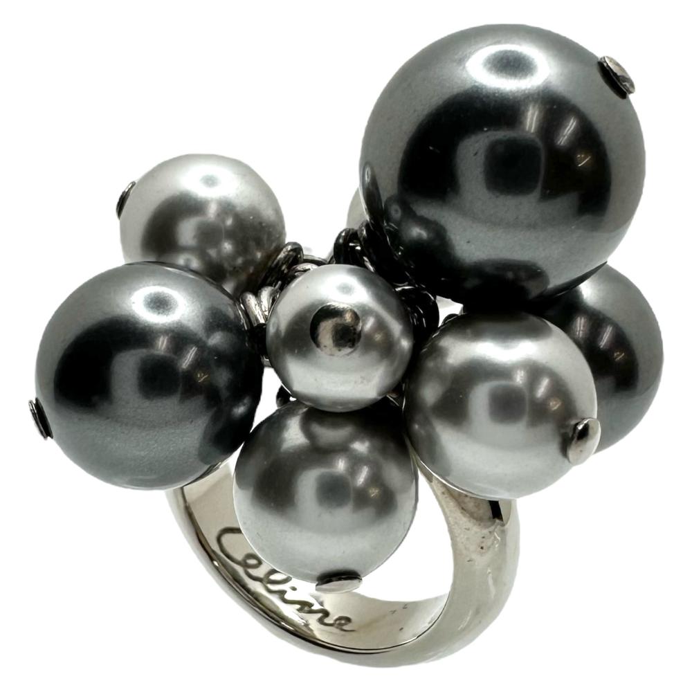 8号【CELINE/セリーヌ】 ヴィンテージ リング・指輪 メタル/フェイク