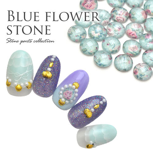 ストーン ラインストーン フラワー 薔薇 バラ ブルー|ネイル用品