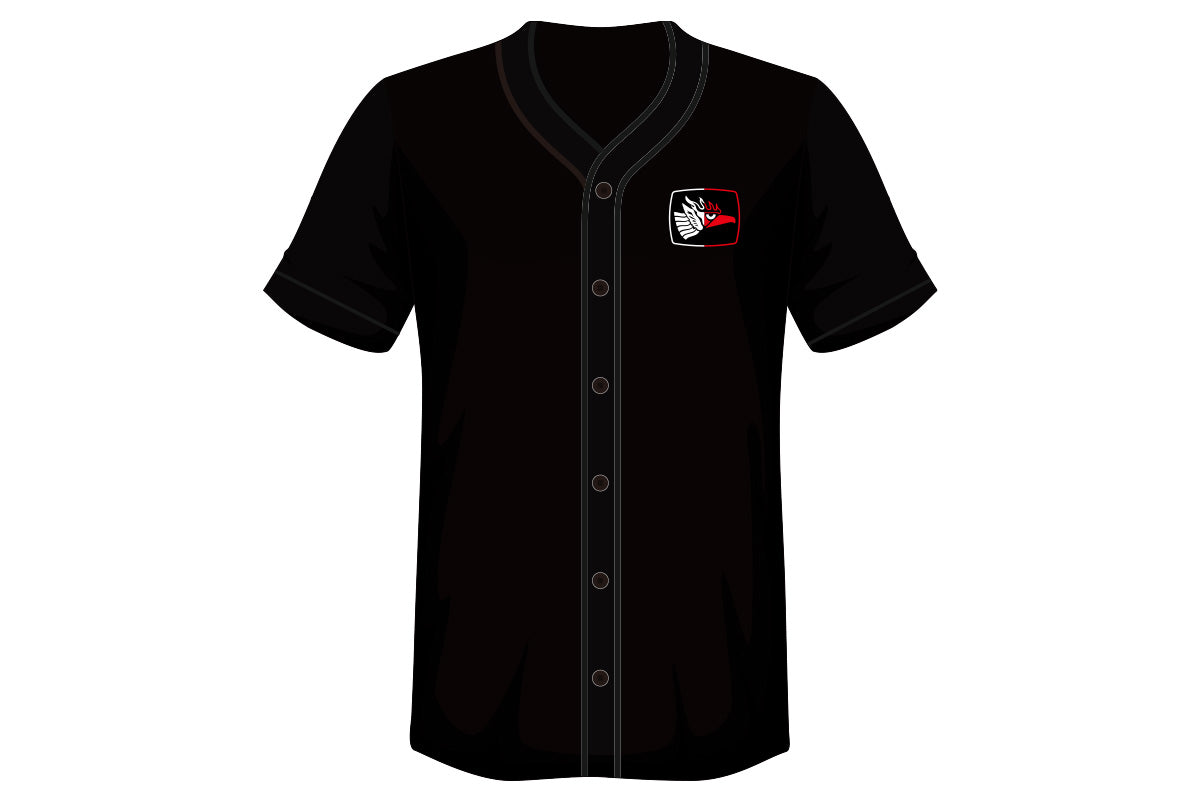 エル・デスペラード ベースボールシャツ（ブラック×ホワイト×レッド）
