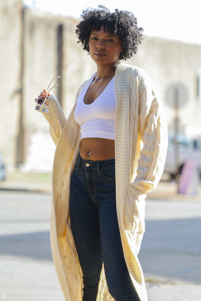 Long Cable Knit Open Cardigan | Ivory – Brazen Boutique