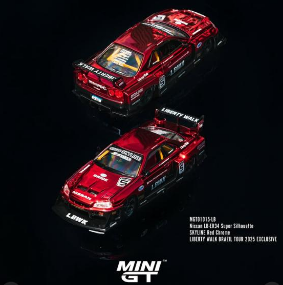 Brazil Exclusive Mini GT 1:64 Nissan LB-ER34 Super Silhouette