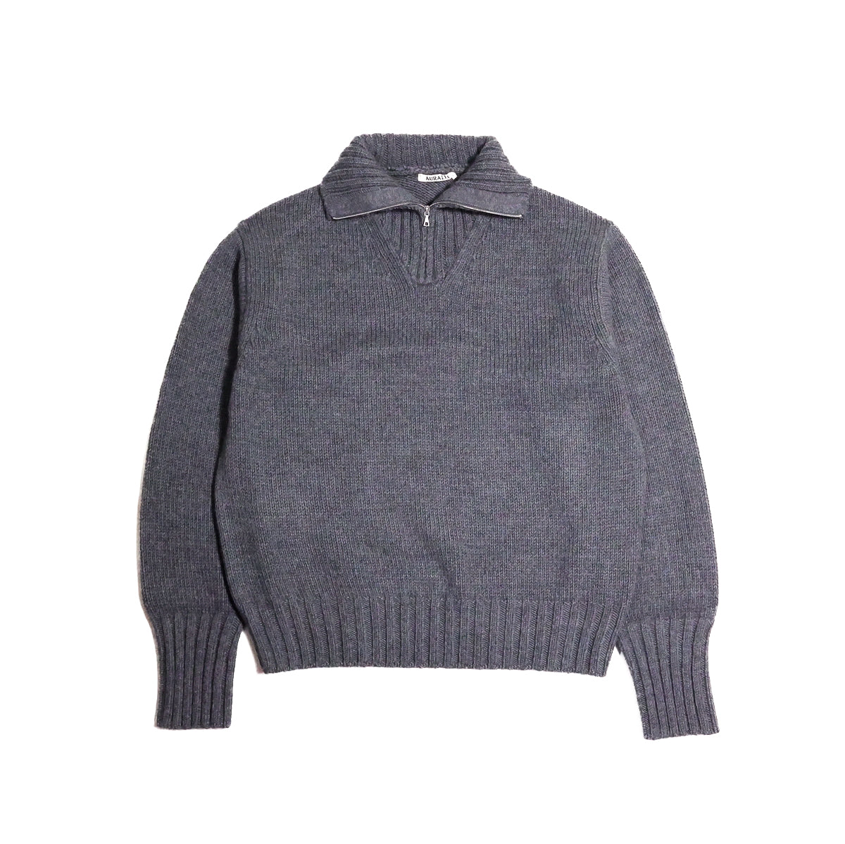 AURALEE「WOOL SOFT CORD KNIT HALF ZIP P/O / TOP CHARCOAL」 – SISTER