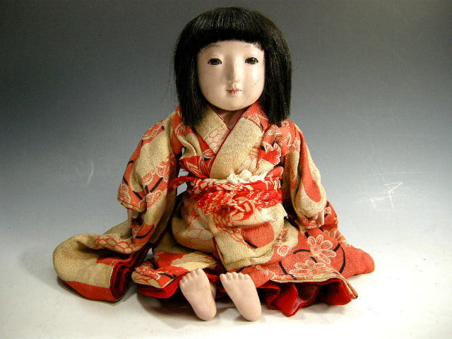 市松人形 昭和初期 骨董 アンティークドール 女の子 45cm 着物 伝統