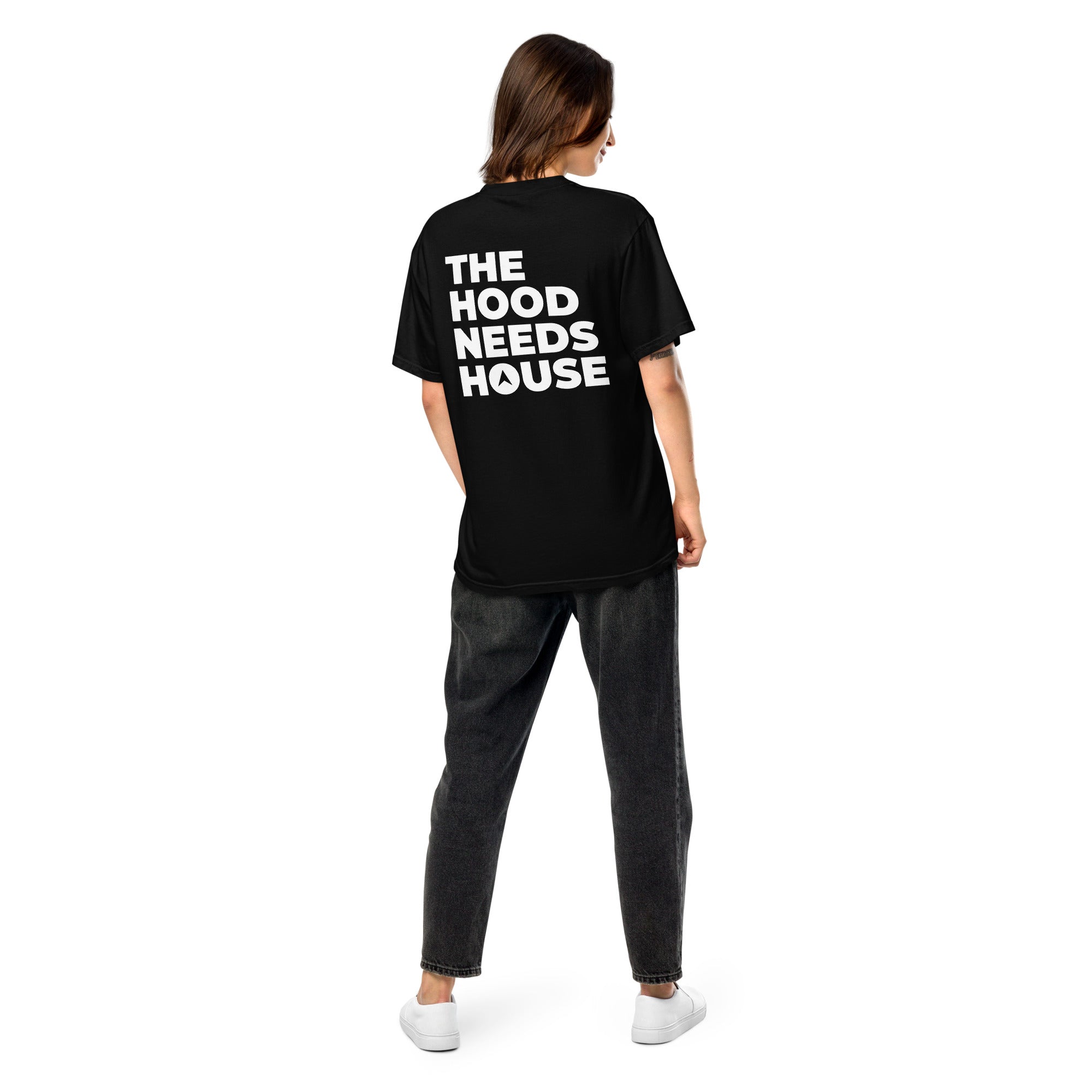 THNH heavyweight t-shirt - Black – The Hood Needs House