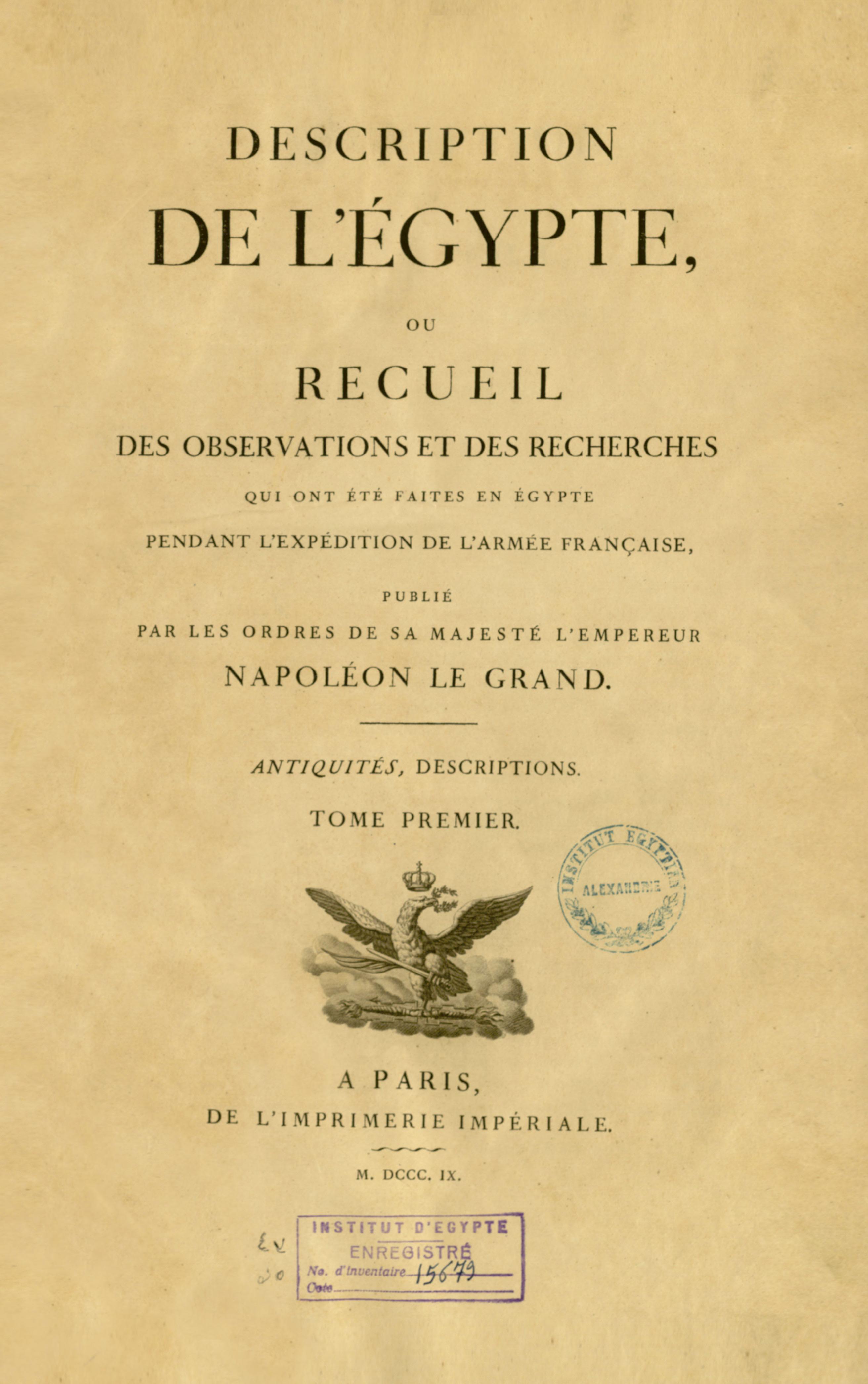 Description of Egypt. First Edition. Antiquities, Descriptions