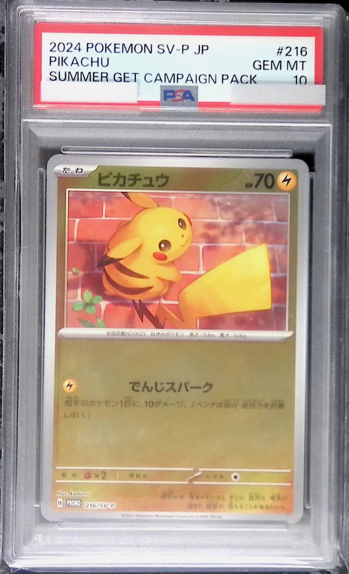 216/SV-P PROMO ピカチュウ ポケカの夏がキタ！PSA10
