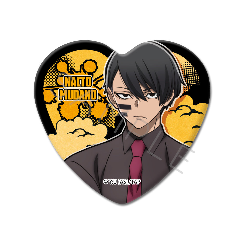 TVアニメ「桃源暗鬼」第1弾 ハート型缶バッジ YB (無陀野無人)｜TV