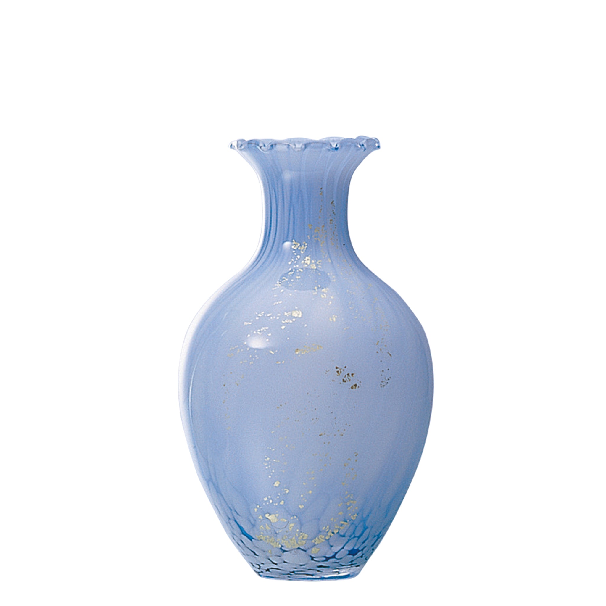 津軽びいどろ 口すぼまり 花器 | おしゃれなガラスの花瓶 かわいい水色