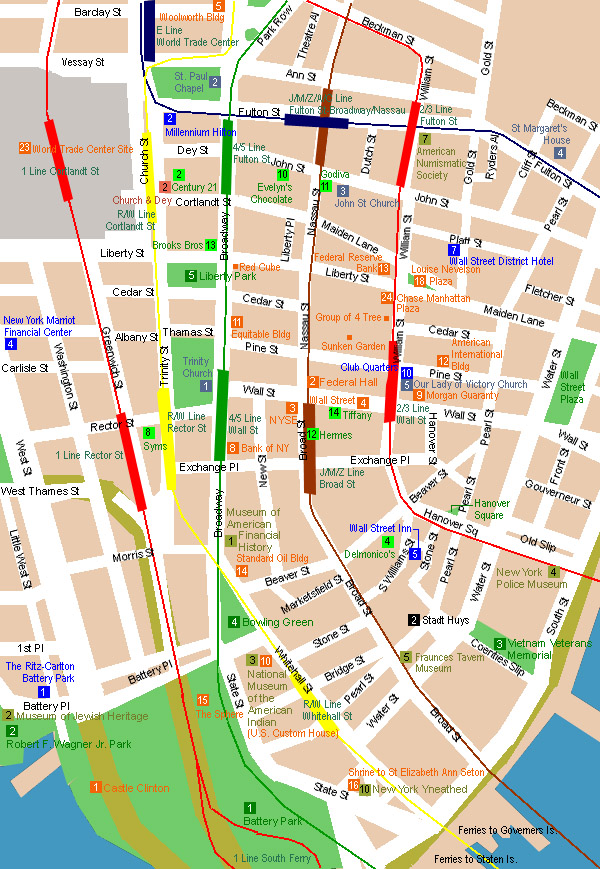 City of New York : ニューヨーク地図 | ロウワー・マンハッタン地図