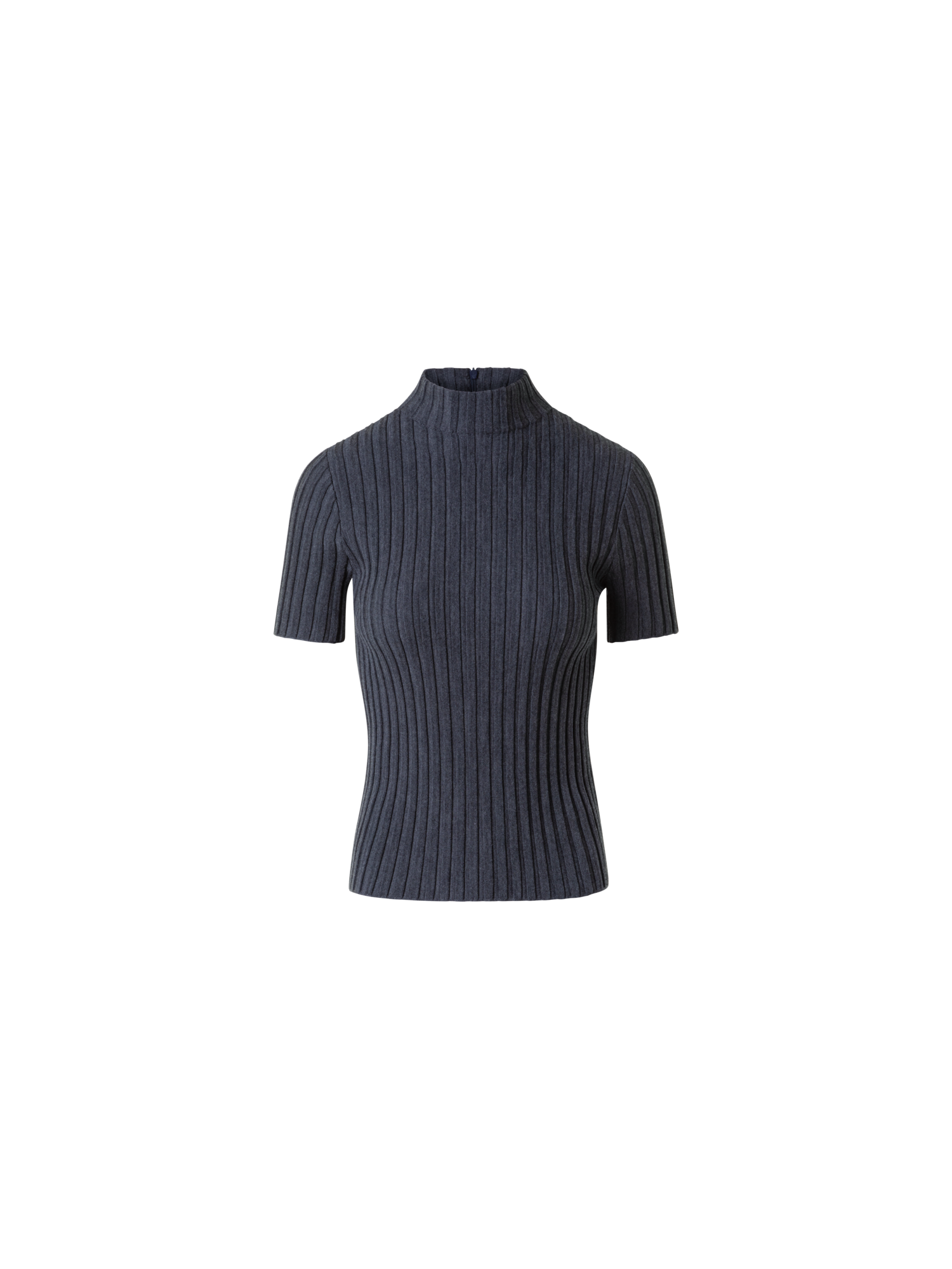 Fitted Merino Wool Rib Mock Neck Knit Top – Akris Inc.