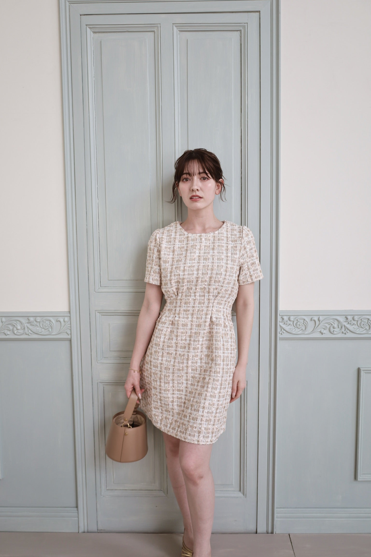 Tweed Puff Sleeve Mini One-Piece – VANON