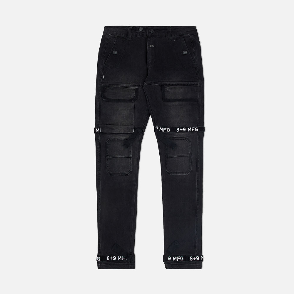 Strapped Up Slim Utility Jeans Black OG – 8&9 Clothing Co.