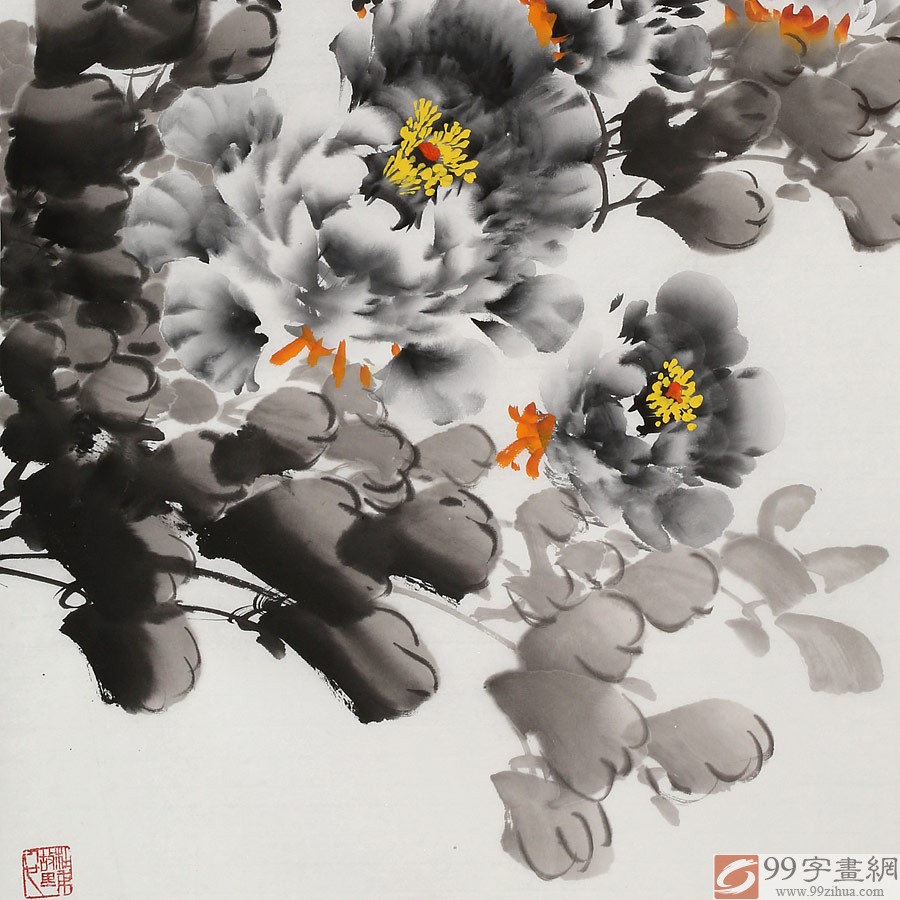 王宝钦三尺《国色天香》当代花鸟牡丹画名家（询价） - 牡丹画- 99字画网