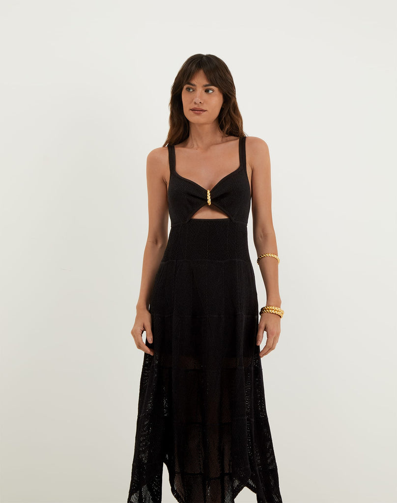 Knit Sabine Handkerchief Dress - Black