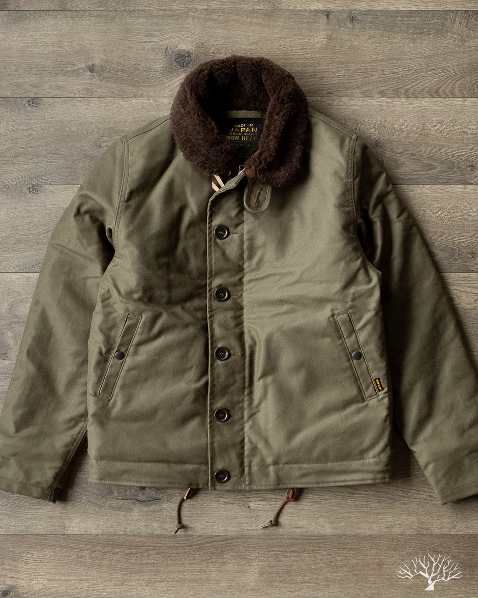 Iron Heart - IHM-37-GRN - Oiled Whipcord N1 Deck Jacket - Army