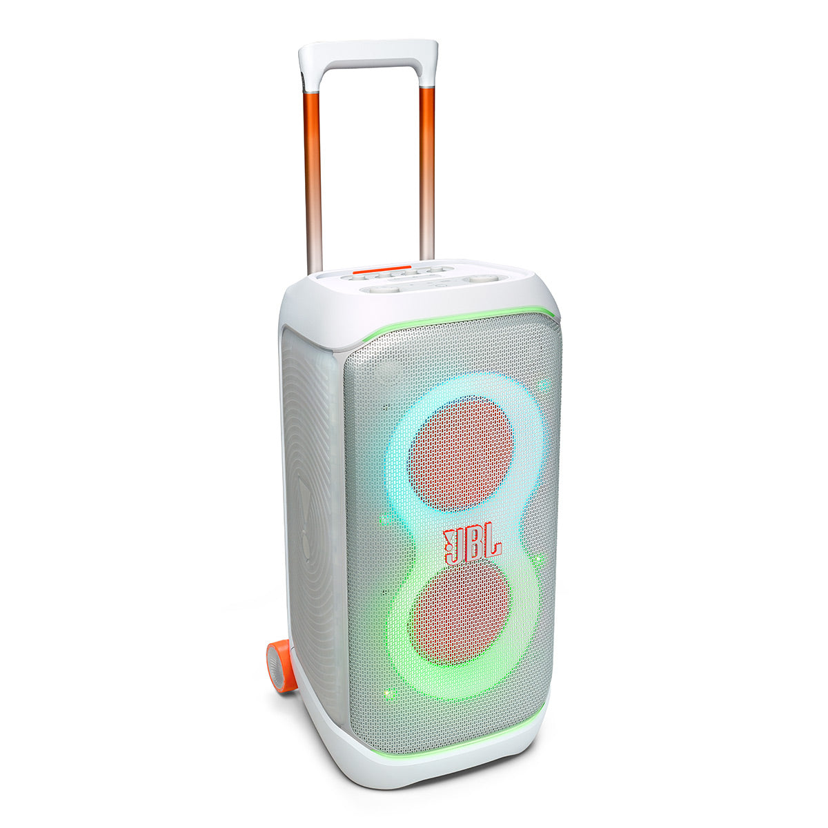 JBL PartyBox Stage 320 Portable Party Speaker with Wheels (White