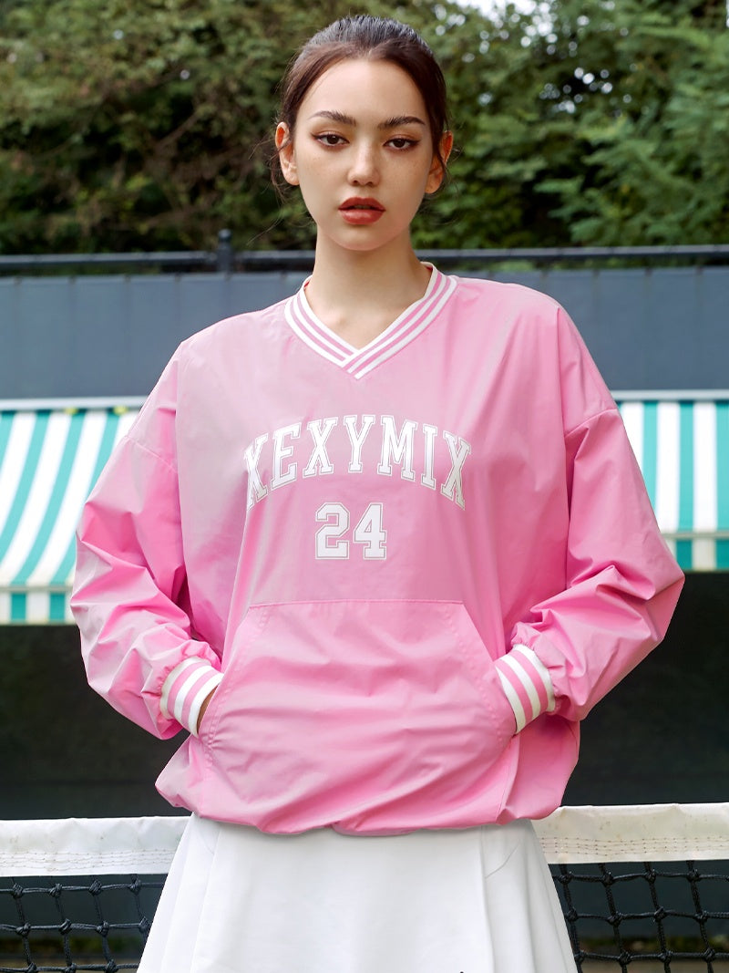 XTFMT03J3 スポーティブ ウーブン Vネック トレーナー