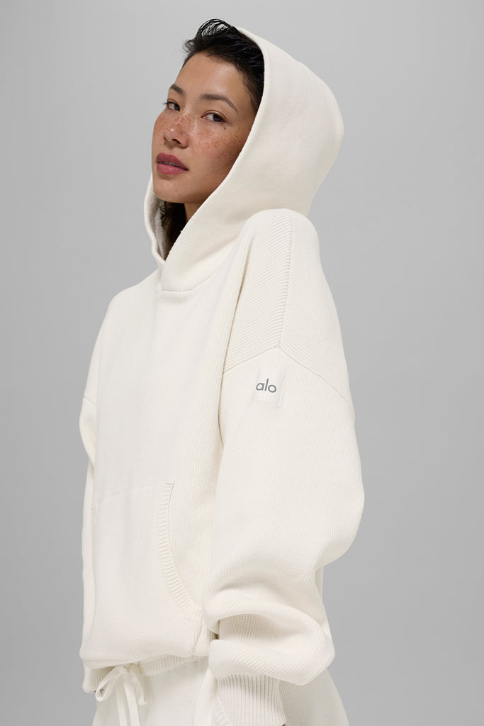 Scholar Hooded Sweater - Ivory | ALO