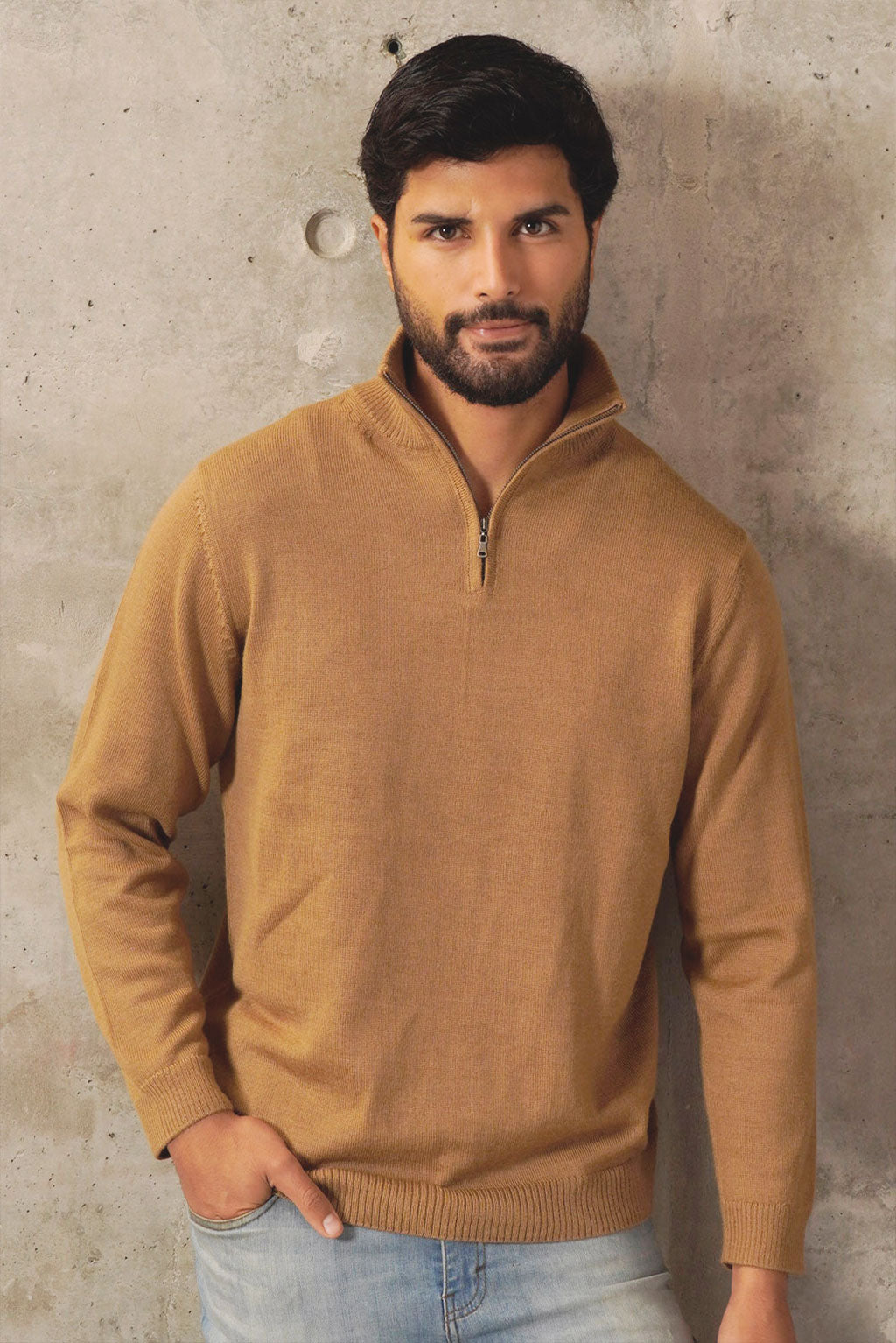 Men's Half-Zip Royal Alpaca Sweater – Alpaca Collections