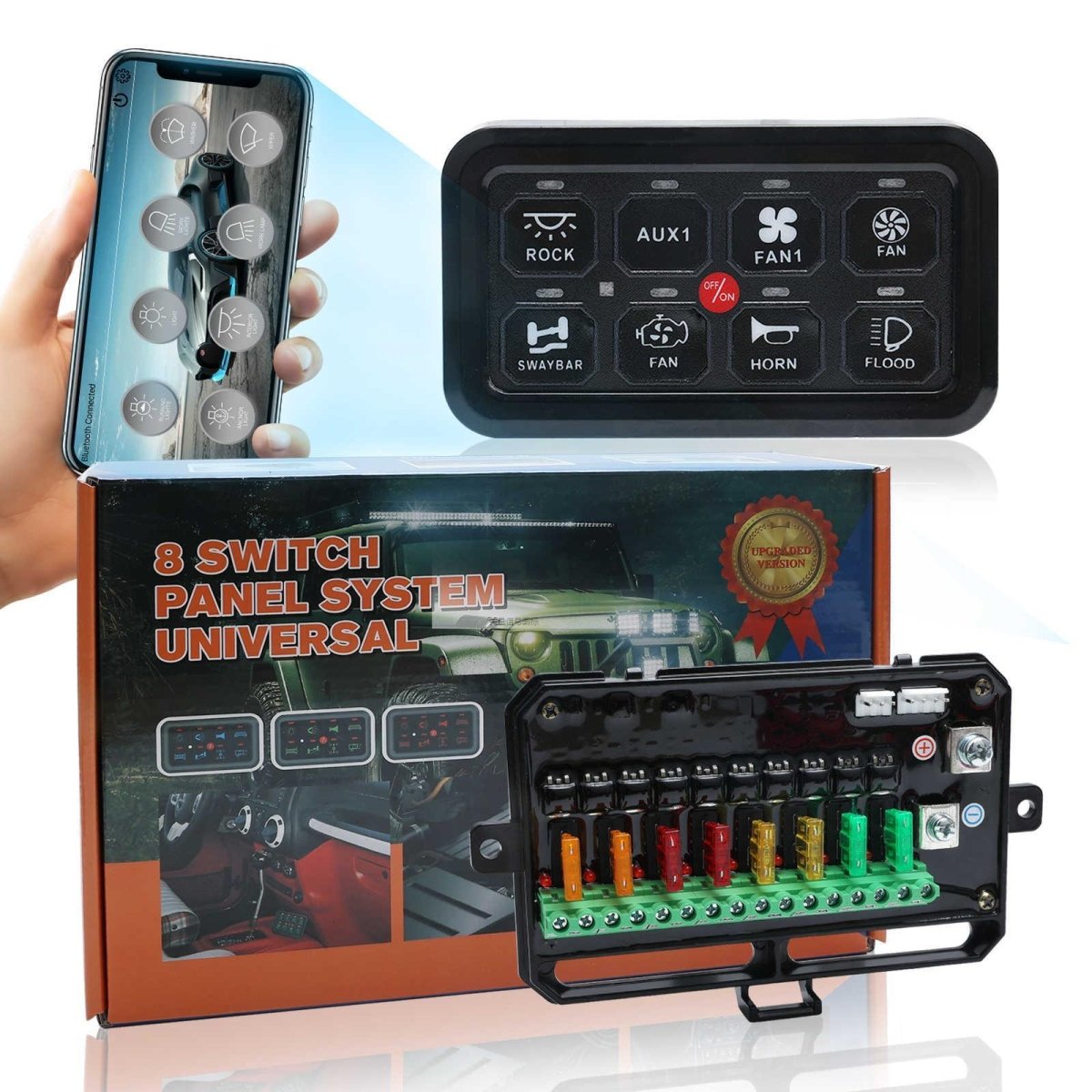 8 Gang Switch Panel Circuit Control Switch Box – APIELE