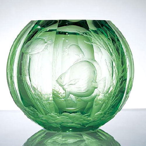 ボヘミアガラス - モーゼル 花瓶 - 伝統工芸 - 贈答ギフト記念品