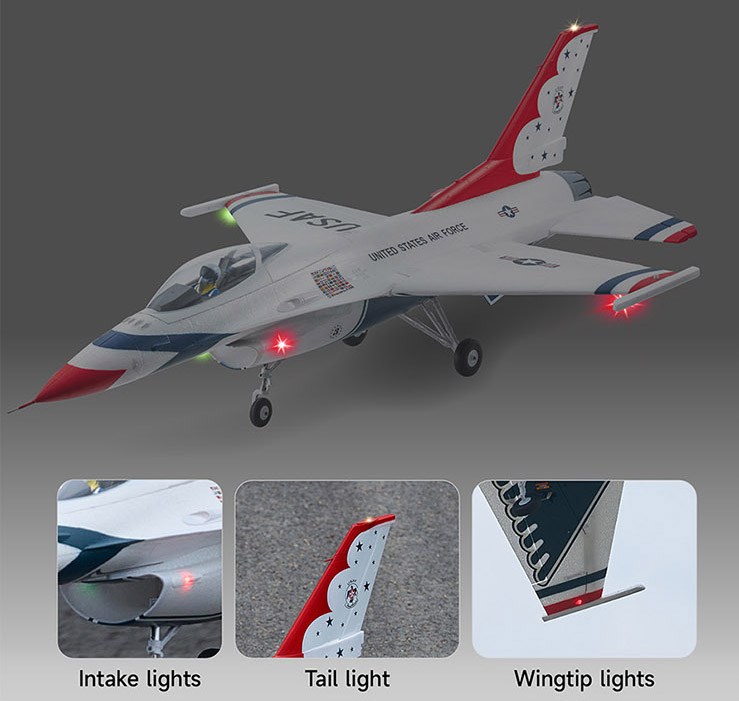 1/18 Jet 64mm EDF F-16 Fighting Falcon PNP - Grey - Beez2B