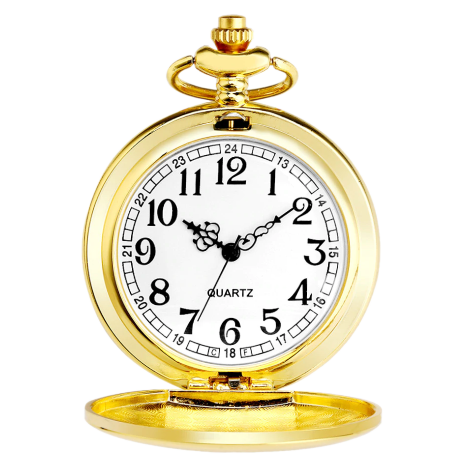 Rich Gold Analog Quartz Pocket Watch – Brelsen
