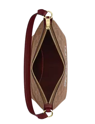 Coach Zip Top Shoulder Bag In Signature Canvas With Horse And