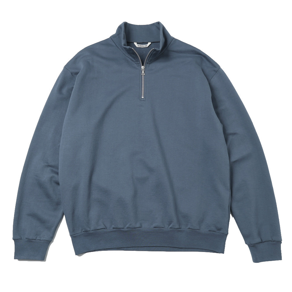 AURALEE) ELASTIC HIGH GAUGE SWEAT HALF ZIP P/O (A26SP01NU