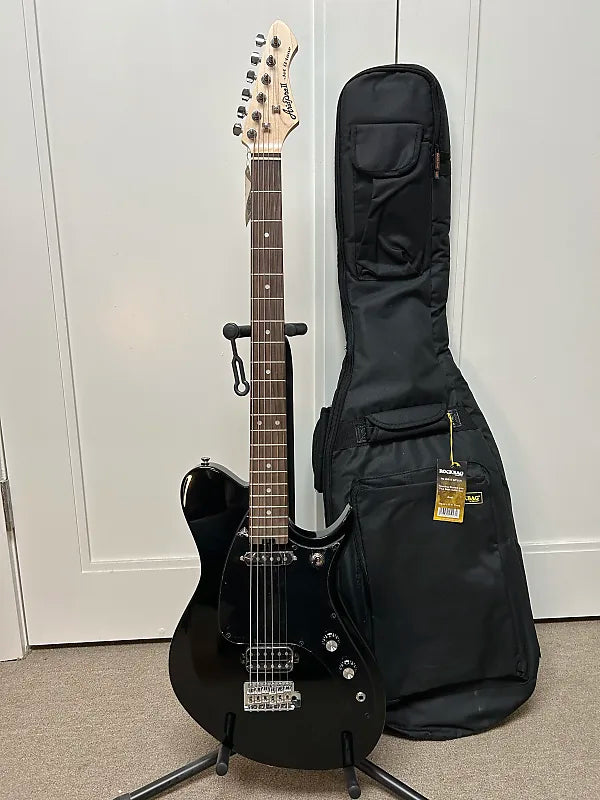Aria Pro II Jet Baritone Electric Guitar- Black - Brand New w/FREE