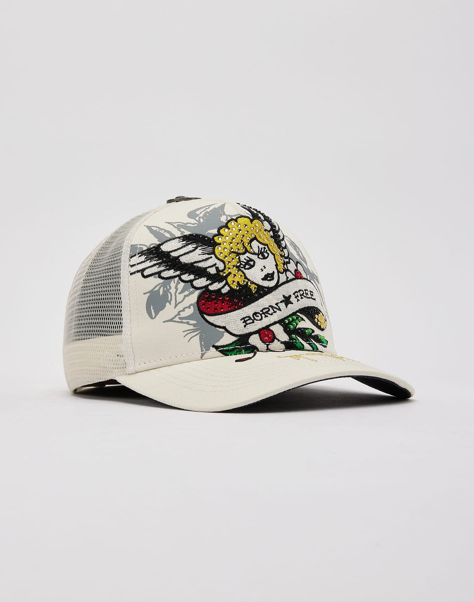 Ed Hardy Cherub Rhinestone Trucker Hat – DTLR