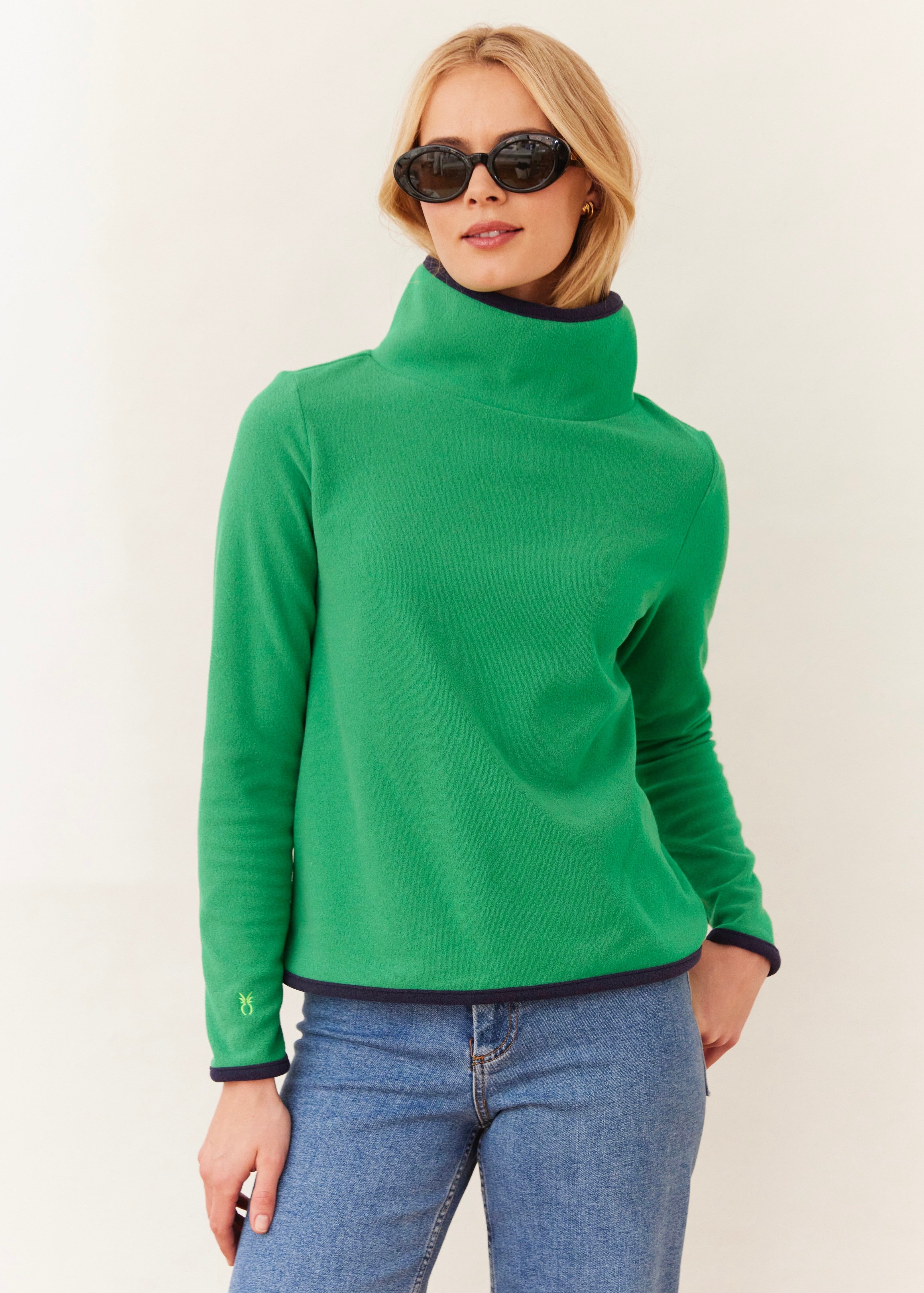 Park Slope with Tipping in Terry Fleece (Jelly Bean/Navy) – Dudley