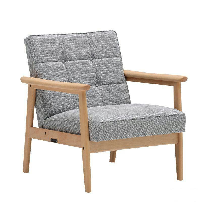 カリモク60 Kチェア1シーターミストグレー（ピュアビーチ色塗装