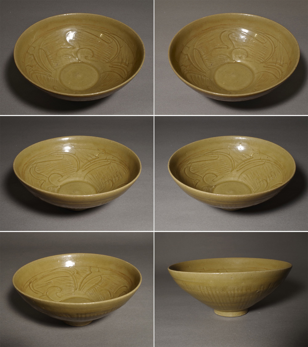 龍鳳凰陽刻青磁茶碗 宋代–元代 龍泉窯 青磁茶碗（960–1368CE） | 入蘆花（ロカニイル）