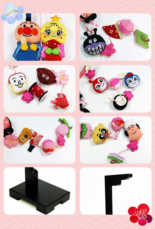 アンパンマン吊るし雛】ちりめん つるし雛 飾り台｜人形の伏見屋