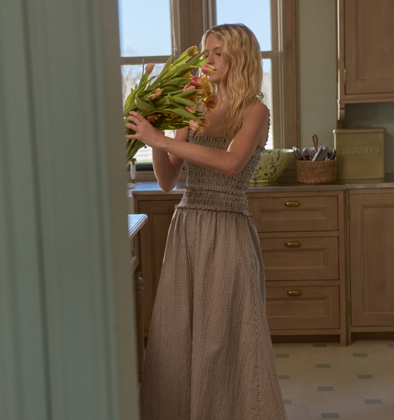 The Azalea Maxi Nap Dress - Chocolate Gingham – Hill House Home