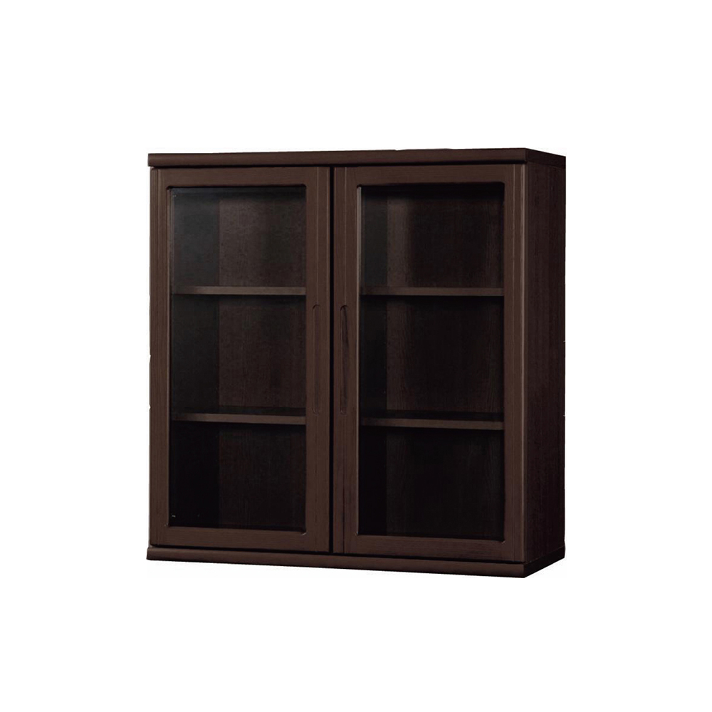 小島工芸 書棚「ニューオファー NOF-90 開戸」ガラス扉 幅90cm 全4色