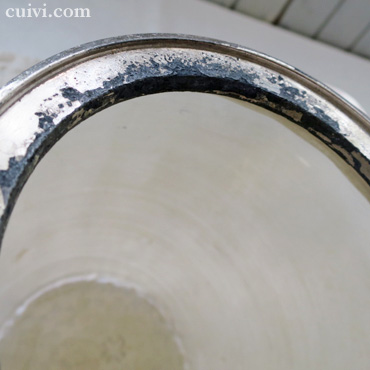 フロストガラス_ハンドペイント_アザミのビスケットジャー