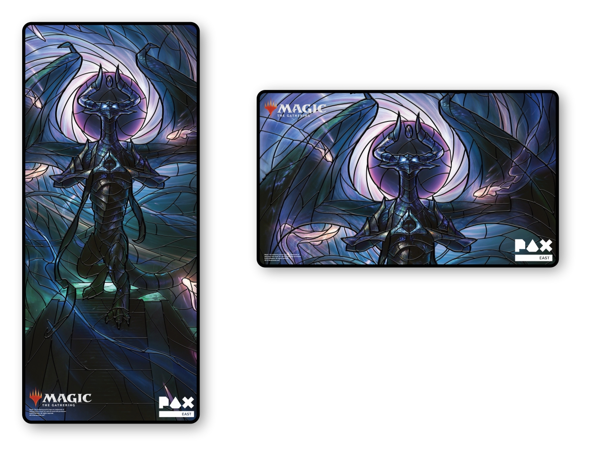 PAX East会場限定販売プレイマット公開、ステンドグラス風に描かれた