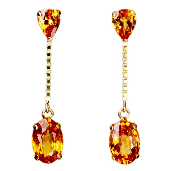 jewel planet 公式サイト / K18 Total1.6ct オレンジサファイアピアス