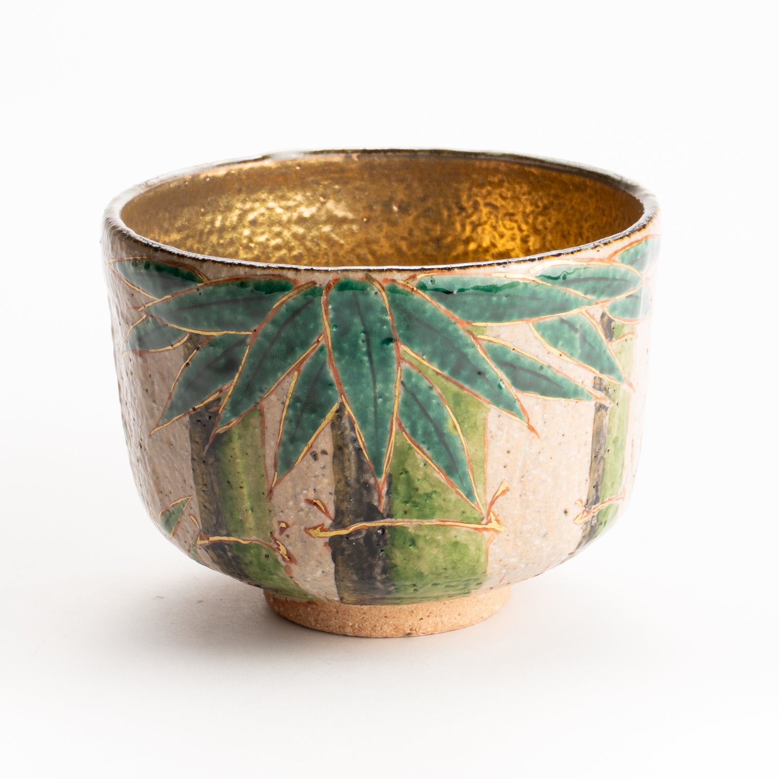 京都 清水焼】抹茶碗 灰釉内金