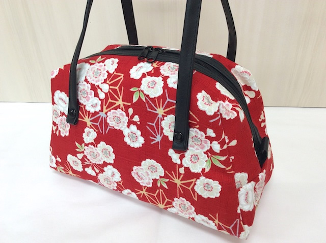 花和小紋】和柄バッグ 桜 日本製 wagarabag-3 - きもの館【久五郎】