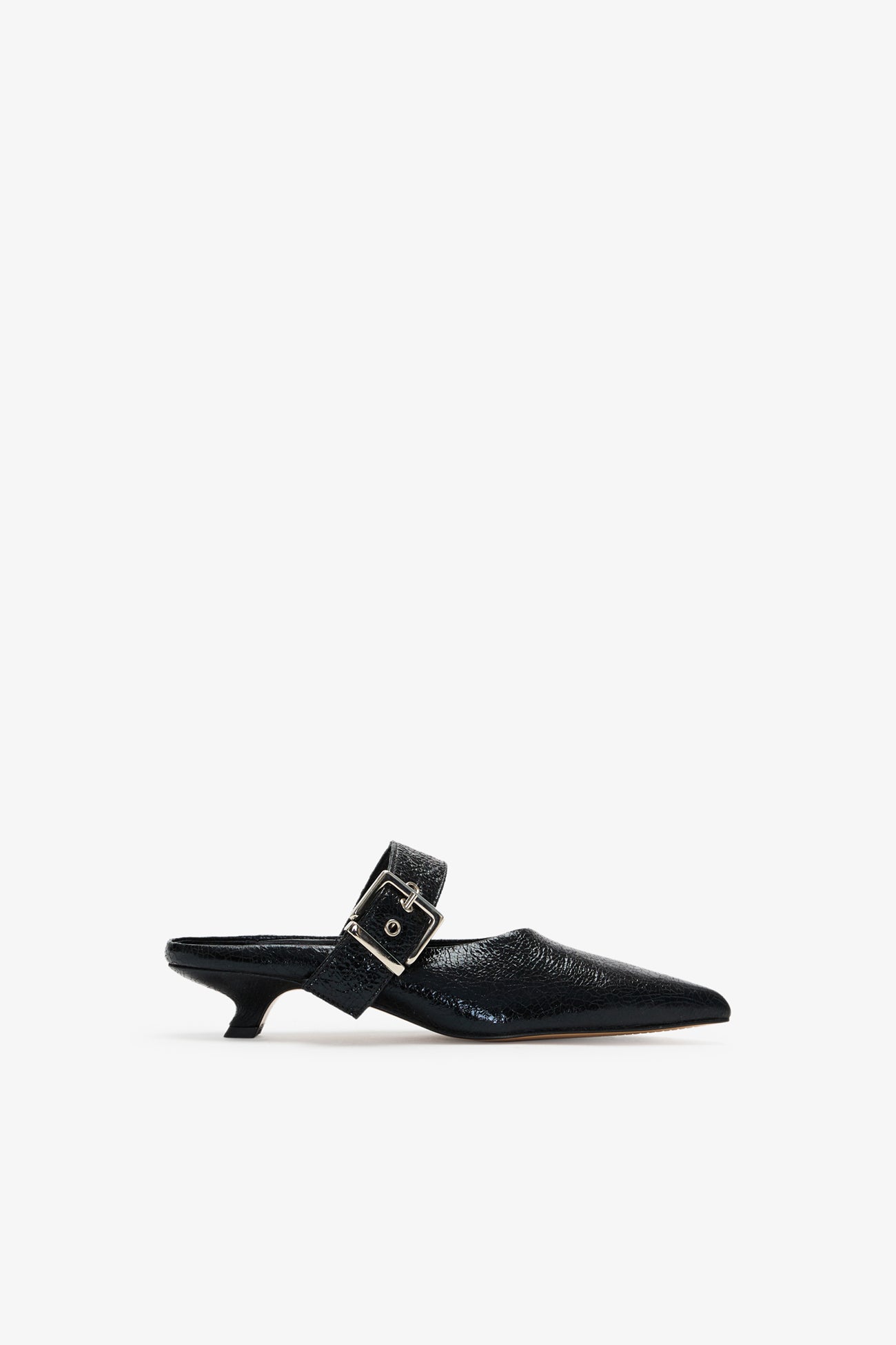 Women's European Leather Heeled Buckle Mules - Jett Buckle Mules