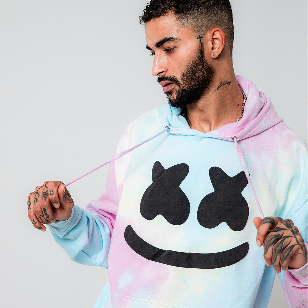 Marshmello Smile Hoodie — Tie Dye
