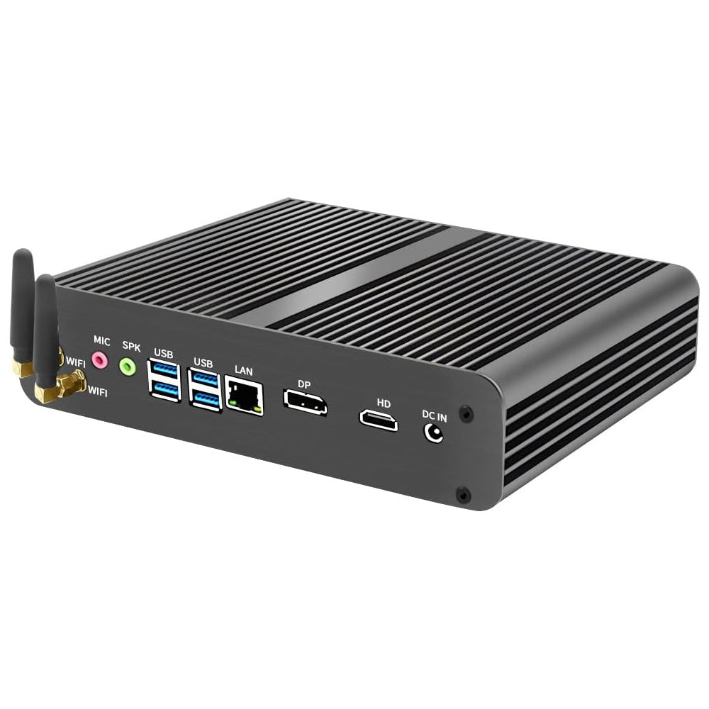 Fanless PC i7, Mini Desktop Computer with Core i7-1165G7, Dual