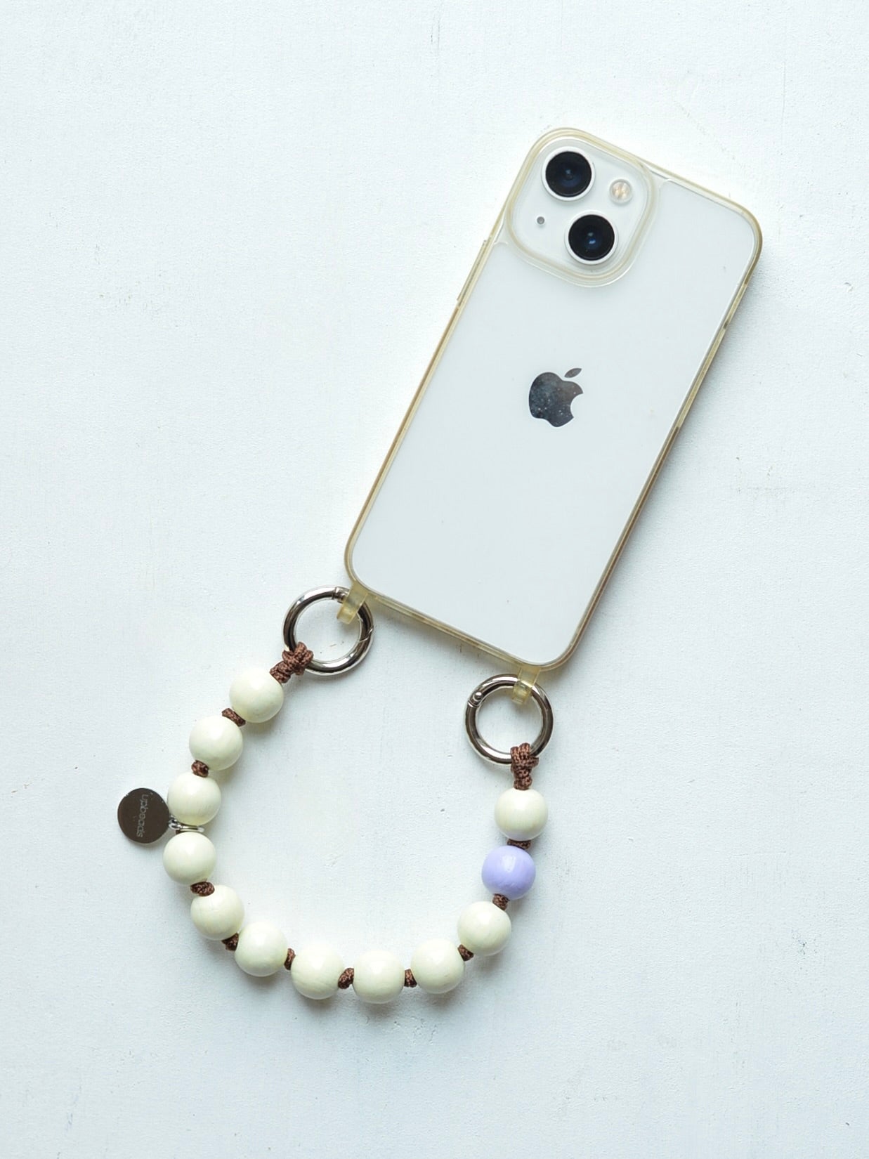 upbeads アップビーズ スマホストラップ MINI【ホワイト×VIO】別注
