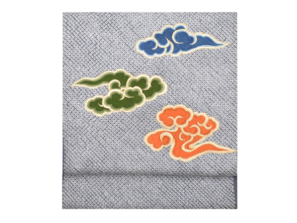 刺繍九寸名古屋帯(工芸キモノ野口・瑞雲) | 商品紹介 | 染と織たかはし