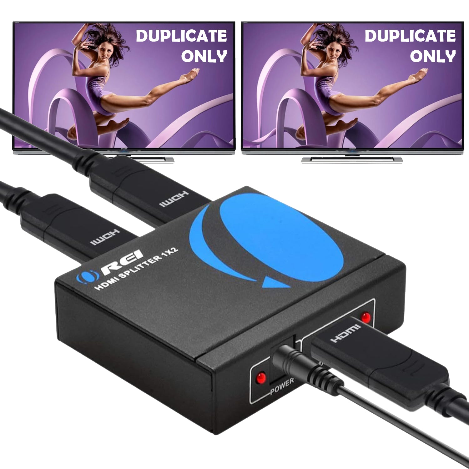 Buy 1x2 HDMI Splitter with Power Adapter, 4K Online | OREI – OREI.COM