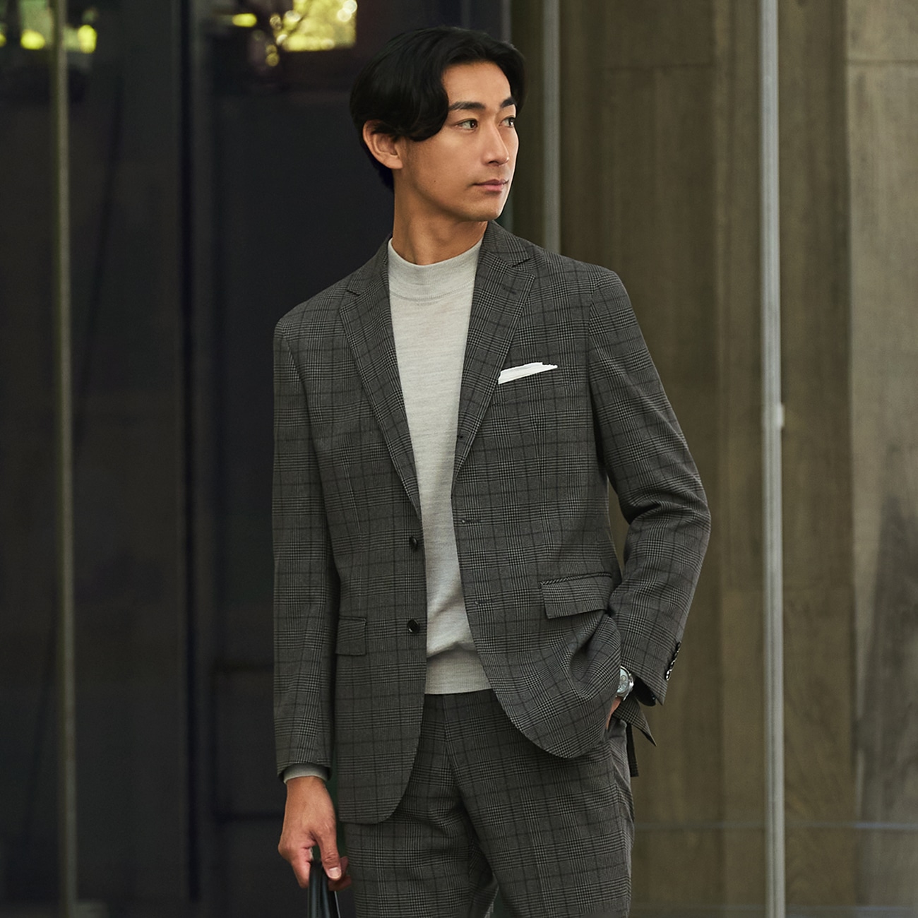 スマート ビズ セットアップ ジャケット グレンチェック|O45_5AA5S4